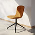 Terra Black Chair no. One S1 with black recycled plastic shell and leather upholstery on a swivel base without return swivel
