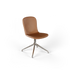 Chair no. One S1 Polished Swivel in Terra Safari color with recycled plastic shell and leather upholstery, no return swivel.