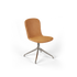 Chair no. One S1 Polished Swivel dining chair in Luna Sandstone leather with polished aluminum base, no return swivel.