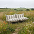 Mollis Lounge Sofa 2 Seater in Renesse Taupe with powder-coated aluminum frame and eco-certified textile outdoors