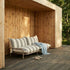 Mollis Lounge Sofa 2 Seater in Renesse Taupe with powder-coated aluminum frame and cushioned seats.