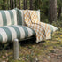 Mollis Lounge Sofa 2 Seater in Renesse Olive with powder-coated aluminum frame and eco-certified textile cushions outdoors