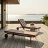 Mollis Sunbed in Renesse Chestnut with adjustable backrest and powder-coated aluminum frame outdoors