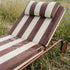 Mollis Sunbed in Renesse Chestnut with adjustable backrest and powder-coated aluminum frame outdoors