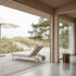 Mollis Sunbed in Renesse Taupe with adjustable backrest and powder-coated aluminum frame outdoors