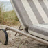 Mollis Sunbed in Renesse Taupe with adjustable backrest and powder-coated aluminum frame outdoors