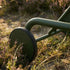 Mollis Sunbed in Renesse Olive with adjustable backrest and powder-coated aluminum frame outdoors.