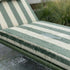 Mollis Sunbed in Renesse Olive with adjustable backrest and powder-coated aluminum frame outdoors