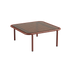 Square Mollis Coffee Table with chestnut powder-coated aluminum frame and smoked tempered glass top