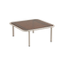 Taupe Mollis Coffee Table with powder-coated aluminum frame and smoked tempered glass top