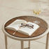 Taupe Mollis Side Table Ø50 with powder-coated aluminum frame and smoked tempered glass top outdoors