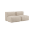 Soft Sofa Indoor 2-seater in beige corduroy fabric with a modular design and soft cushions.