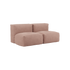 Soft Sofa Indoor 2-seater in rose corduroy fabric with modular design and soft cushions.