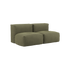 Soft Sofa Indoor 2-seater sofa in olive corduroy fabric with a modular design and soft cushions.