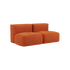 Soft Sofa Indoor 2-seater in orange jaquard fabric with modular design and soft cushions
