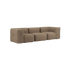 Soft Sofa Indoor 3-seater in Teddy Brown fabric without pouf, soft and modular design.