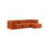 Orange Jaquard Soft Sofa Indoor 3-seater with pouf, soft modular design and removable cover