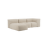Soft Sofa Indoor 3-seater with lounger in Teddy Beige fabric with modular design and plush cushions