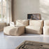 Cream ribbed indoor three seat sofa with lounger in a bright Nordic living room by sackit