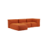 Soft Sofa Indoor 3-seater with lounger in orange jacquard fabric with modular design