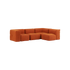Soft Sofa Indoor 4 seater corner sofa in orange jaquard fabric with modular design and soft cushions