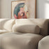 Soft Sofa Indoor 5-seater corner sofa in beige corduroy fabric with soft cushions and modular design.