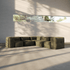 sackit Soft Sofa Indoor five seater corner sofa in olive green with deep cushions and a soft frameless design in a sunlit modern room