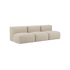 Soft Sofa Indoor 3-seater in beige Teddy fabric without pouf, soft and modular design.