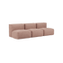 Soft Sofa Indoor 3-seater in rose corduroy fabric without pouf, modern and soft design