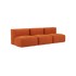 Orange Jaquard Soft Sofa Indoor 3-seater with modular design and no pouf in a modern setting