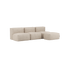 Beige corduroy 3-seater Soft Sofa Indoor with pouf in a modern setting