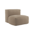 Soft Sofa Indoor seat module in brown Teddy fabric with soft, rounded edges and a low profile.