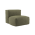 Soft Sofa Indoor seat in olive green corduroy fabric with soft, rounded shape and no visible frame