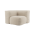Soft Sofa Indoor corner sofa in beige Teddy fabric with a soft, cushioned design and modular shape