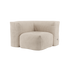 Soft Sofa Indoor corner sofa in rose corduroy fabric with soft, modular design and no visible frame.