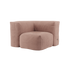 Soft Sofa Indoor corner module in rose corduroy fabric with soft cushions and modern design
