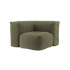 Soft Sofa Indoor corner sofa in soft rose corduroy fabric with a modular design and low profile.