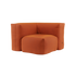 Soft Sofa Indoor corner sofa in orange jacquard fabric with soft, modular design and low profile.