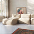 Soft Sofa Indoor lounger in beige corduroy fabric with a soft, frame-free design.