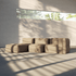 Soft Sofa Indoor lounger in teddy beige fabric with a relaxed, modular design and soft cushions.