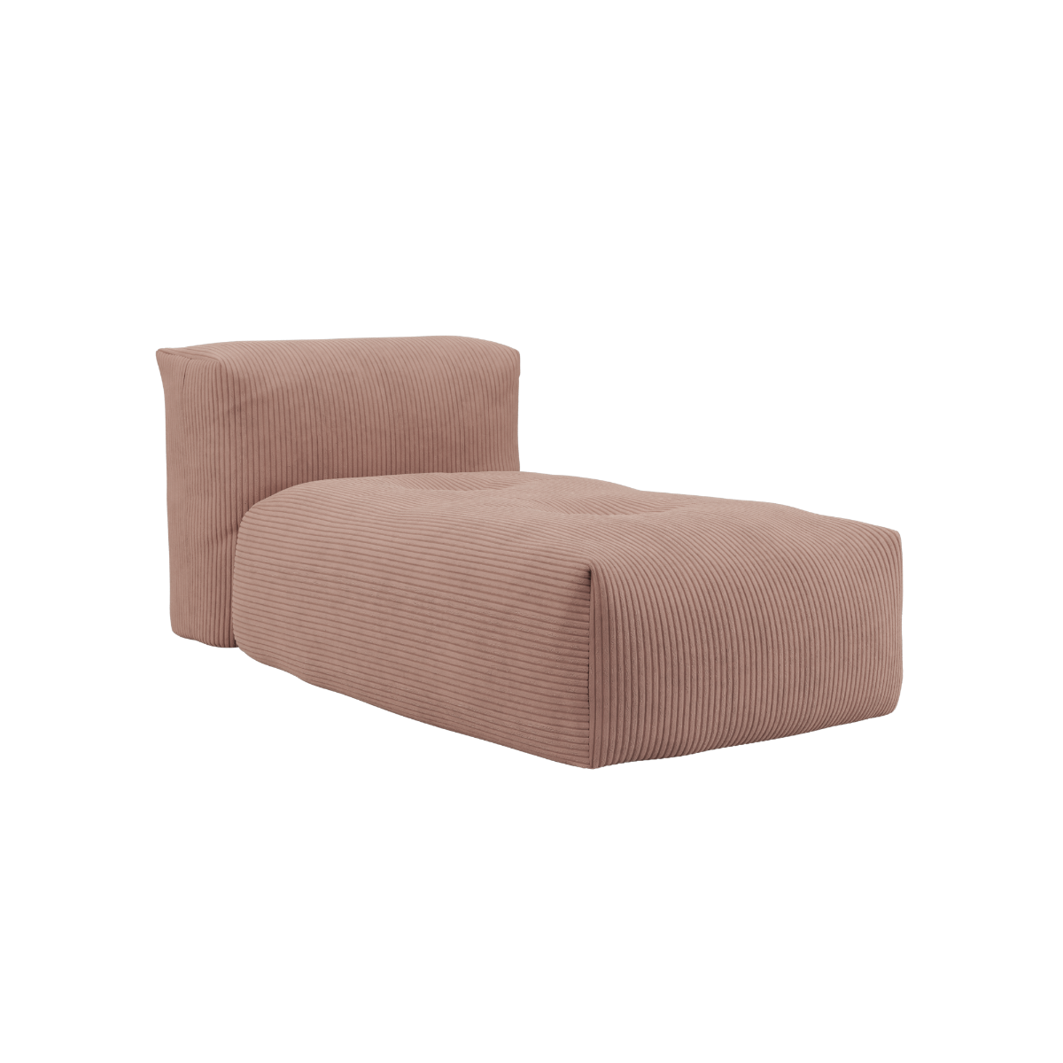 Soft Sofa Indoor Lounger in rose corduroy fabric with soft, frame-free design