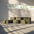 Soft Sofa Indoor Lounger in olive green corduroy fabric with a soft, frame-free design.