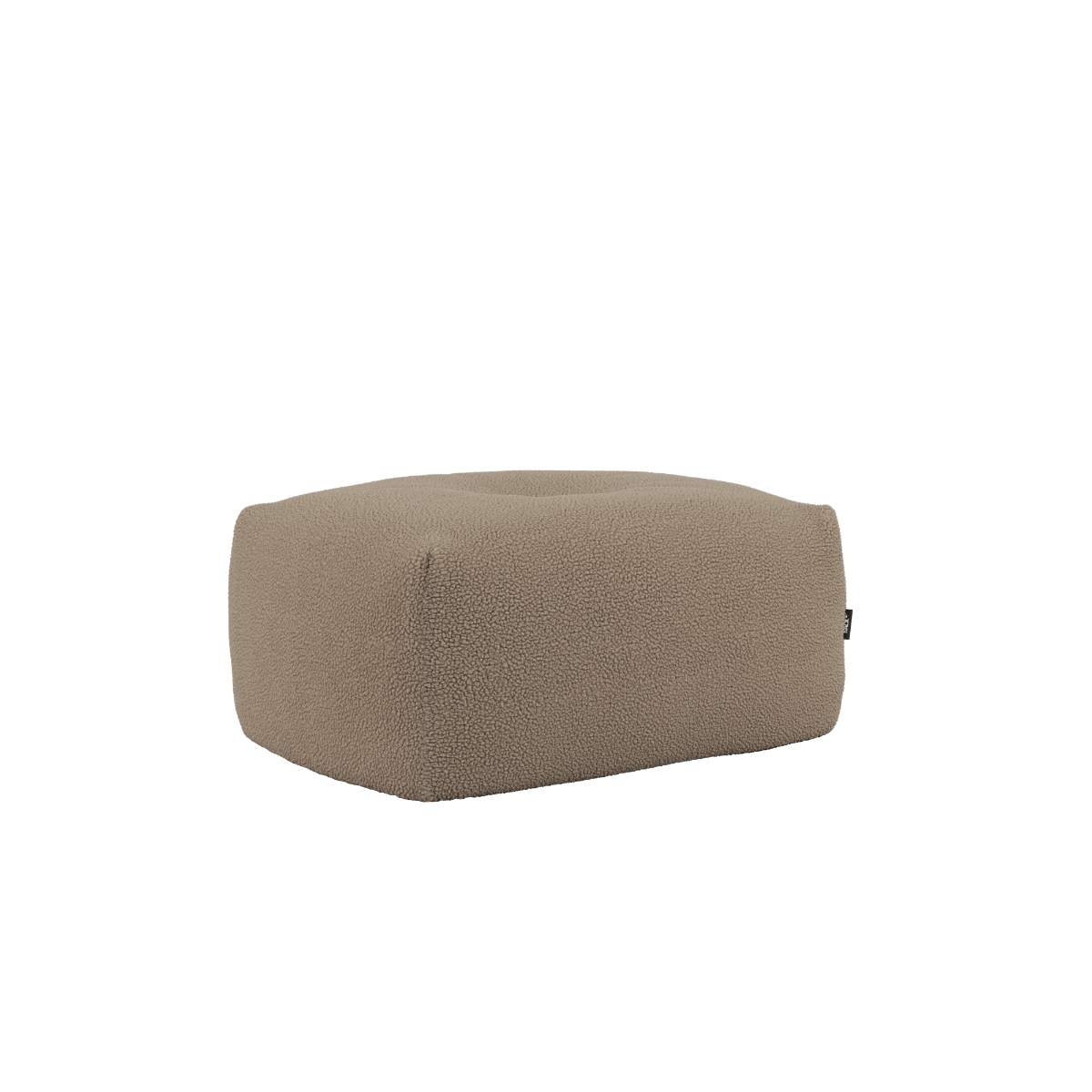 Soft Sofa Indoor pouf in teddy brown fabric with a soft, cushioned shape and no frame.