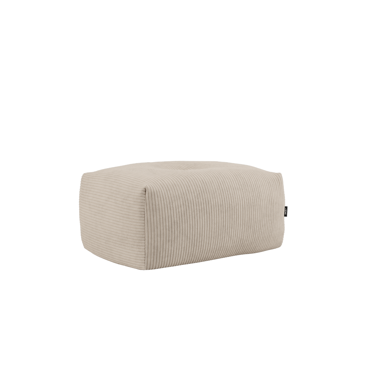 Soft Sofa Indoor pouf in beige corduroy fabric with a soft, rounded shape and no frame.