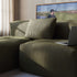 Rectangular Soft Sofa Indoor cushion in olive corduroy fabric on a white background