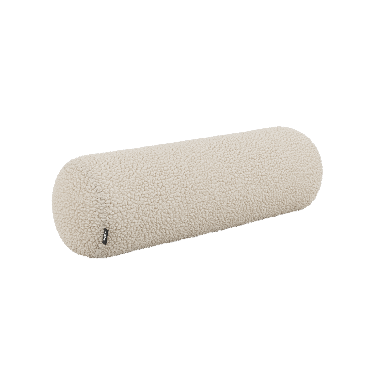 Soft Sofa Indoor bolster cushion in Teddy Beige fabric with round shape and soft texture.