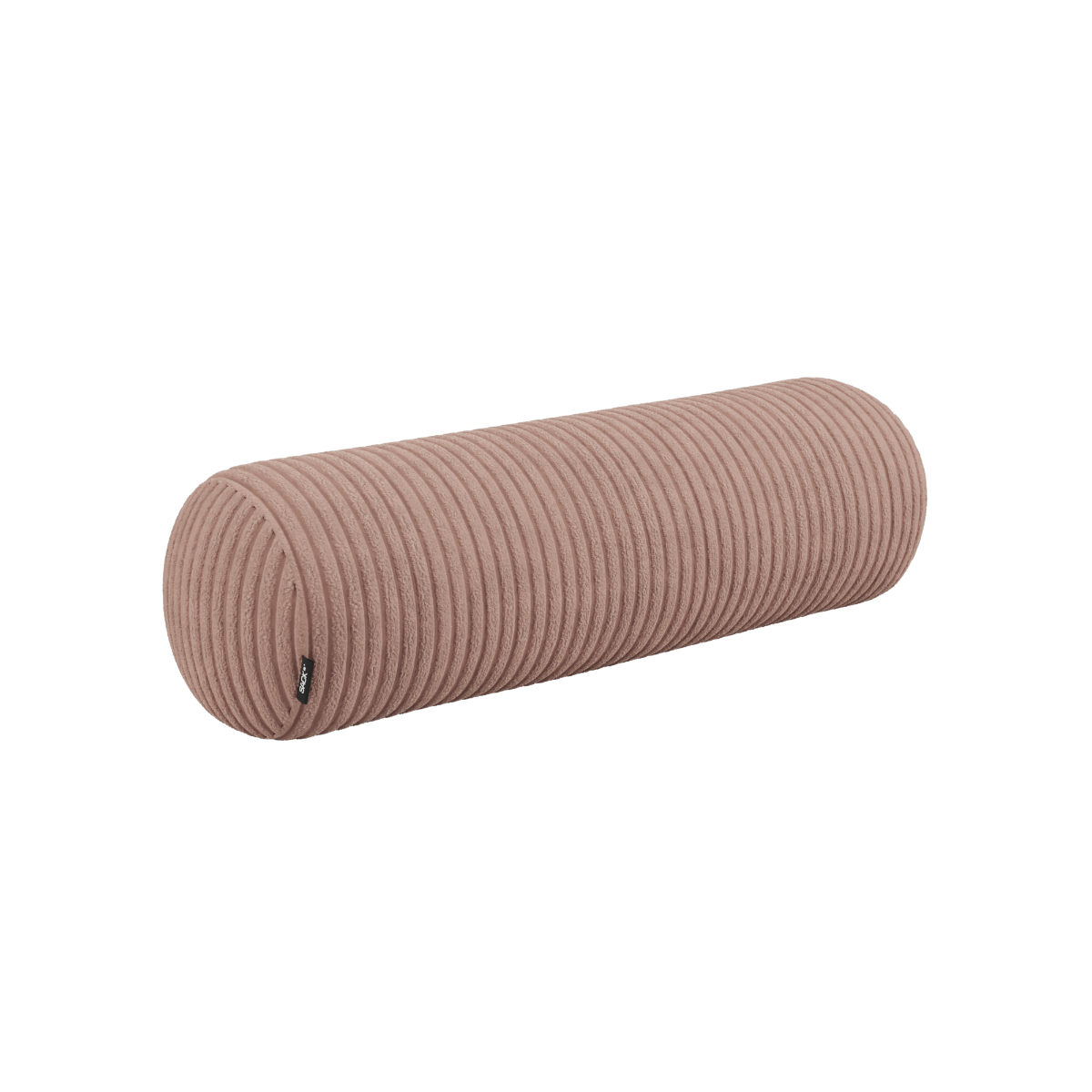 Soft Sofa Indoor bolster cushion in rose corduroy fabric with wide rib texture.