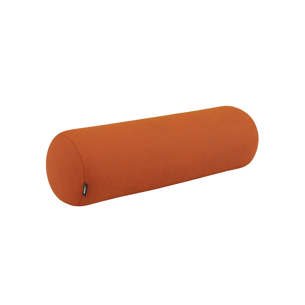 Orange Jaquard Soft Sofa Indoor bolster cushion with cylindrical shape and removable cover.