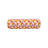 Orange Jaquard bolster cushion from Soft Sofa Indoor with geometric pattern and cylindrical shape.