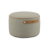 Round beige SACKit Pouf Indoor with cold foam filling and non-slip bottom dots.
